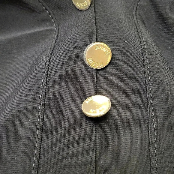 🛍Anne Klein Long Sleeve Gold Buttons Black Blouse‎ Size Small - Picture 3 of 6